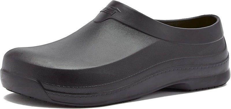 Avia Flame Men's Clogs, Slip Resistant Shoes for Men Food Service, Non Slip Restaurant and Chef Shoes Men Slip Resistant for Kitchen Work or Nursing, Black, Oil and Water Resistant - Image 1